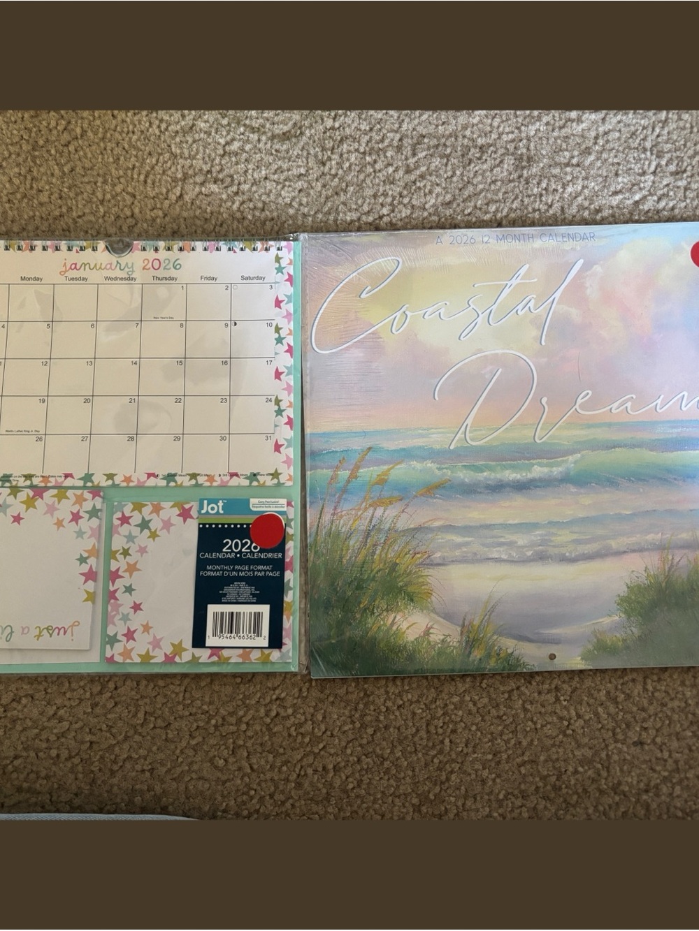 NEW 2026 Coastal Dreams Wall Calendar & Jot Desk Calendar Set